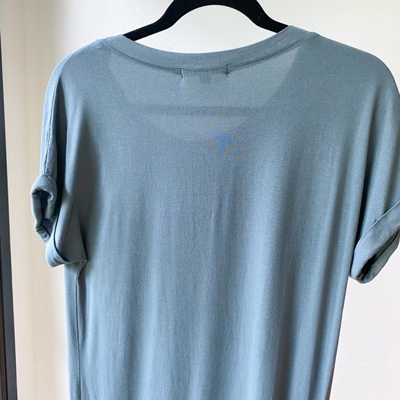 THREADS 4 THOUGHT Women's Blue Short Rolled Sleeve Scoop Neck T-Shirt Dress sz S - Picture 4 of 7